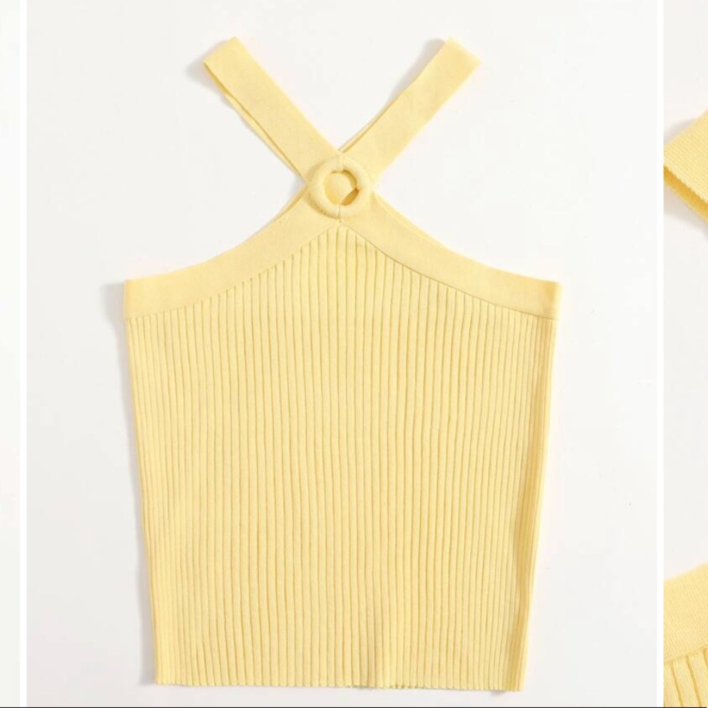 SHEIN O-RING HALTER KNIT TOP